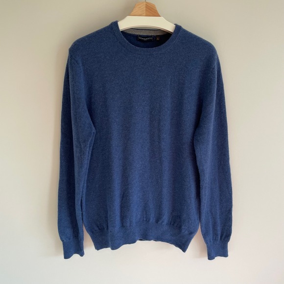 Monsanto Roma Mens Sweater XL Blue Crew Neck Long‎ Sleeve Casual Knit Minimalist